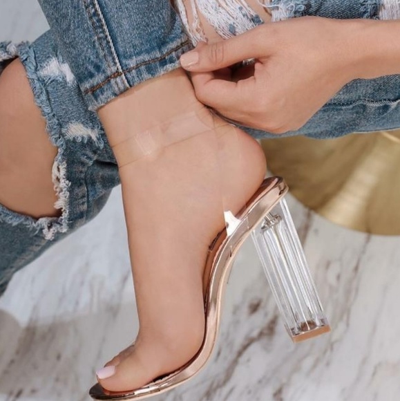 Cape Robbin Maria-2 Nude Clear Heels💖Size 10 - Picture 2 of 8